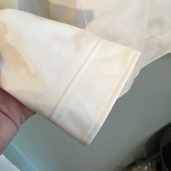 Faux Leather Men's Biker Jacket Off White - Picture 6 of 7